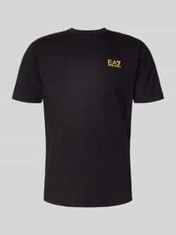 Emporio Armani EA7 Zwarte Katoenen T-shirt met Korte Mouwen Black Heren