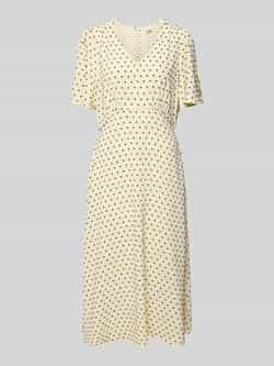 Ichi Vrouwelijke Jurk met Volantmouwen Beige Dames