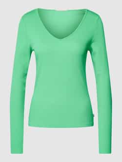 QS by s.Oliver Shirt met lange mouwen met afgeronde V-hals