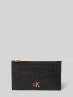 CK Calvin Klein Pasjeshouder van echt kalfsleer model 'Croc'