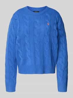 Polo Ralph Lauren Gebreide pullover van een mix van katoen en kasjmier met kabelpatroon