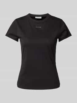 Calvin Klein Zwart Logo T-shirt Jersey Korte Mouw Black Dames