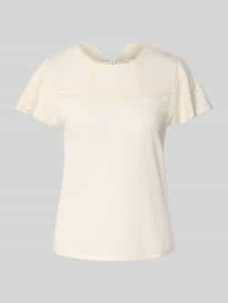Zero T-shirt met ronde hals en gehaakt kant