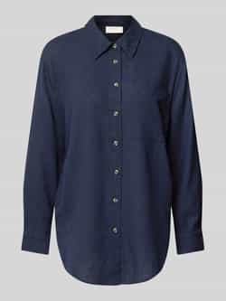 FREE QUENT Relaxed fit linnen blouse met borstzak model 'Lava'