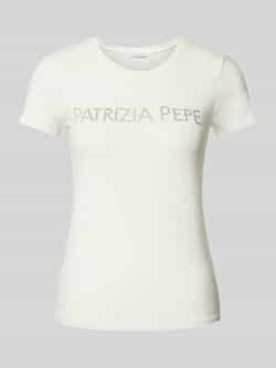 PATRIZIA PEPE T-shirt met label met strass-steentjes