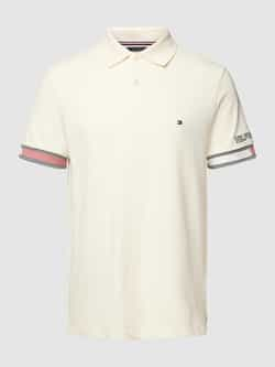 Tommy Hilfiger Slim fit poloshirt met labelstitchings model 'FLAG CUFF'