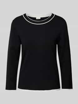 S.Oliver BLACK LABEL Regular fit gebreide pullover met contrastkleurige geribde rand