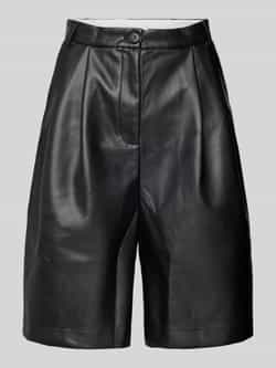 NEO NOIR Straight leg korte broek in leerlook model 'Nika'