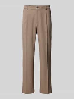 Casual friday Regular fit bandplooibroek met Franse steekzakken