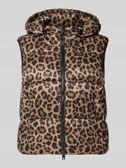 Marc Cain Regular fit gewatteerd jack met all-over dierenprint