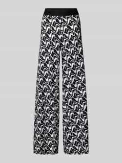 CAMBIO Wide leg stoffen broek met all-over motief model 'ALLISON'