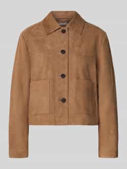Christian Berg Woman Selection Leren jack met knoopsluiting