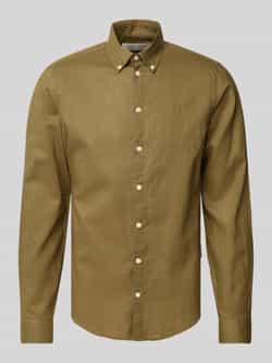 Casual friday Regular fit linnen overhemd met button-downkraag model 'Anton'
