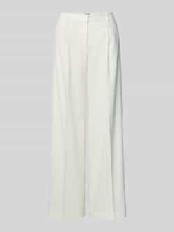 HUGO Wide leg linnen broek met steekzakken model 'Halati'