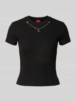 HUGO Slim fit T-shirt van katoenmix model 'DANNECY'