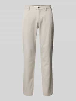 Marc O'Polo Regular fit chino van katoenmix met een fijn tweekleurig zigzagmotief model 'STIG'