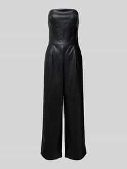Only Regular fit jumpsuit in leerlook met wijde pijpen model 'RIMA'