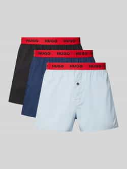 HUGO Boxershort met elastische band met label in een set van 3 stuks