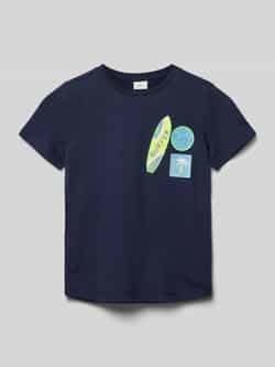 S.Oliver T-shirt met printopdruk Blauw Jongens Katoen Ronde hals Printopdruk 128 134