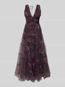 Lace & Beads Avondjurk in laagjeslook met tailleband