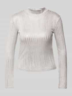 Pieces Slim fit shirt met lange mouwen van glitterstof model 'ROCKY'
