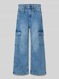 S.Oliver RED LABEL Slim fit high waist jeans in cargolook met wijde pijpen