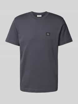 CALVIN KLEIN Heren Polo's & T-shirts Woven Label Regular Tee Donkergrijs