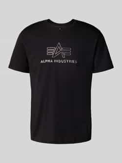 Alpha industries T-shirt met labelprint en ronde hals