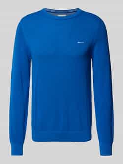 Gant Gebreide pullover met labelstitching model 'PIQUE'