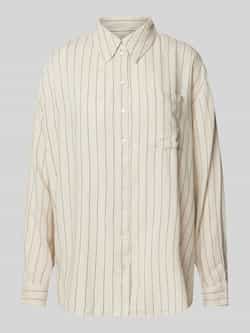 Pieces Relaxed fit overhemdblouse in een mix van viscose en linnen model 'PIA'