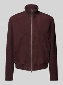 Boss Leren jack met opstaande kraag model 'Mersey'
