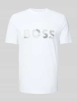 BOSS Green T-shirt met logoprint en ronde hals