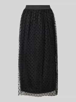 Vero Moda Uitlopende midirok met semi-transparante bovenrok model 'NETHA'