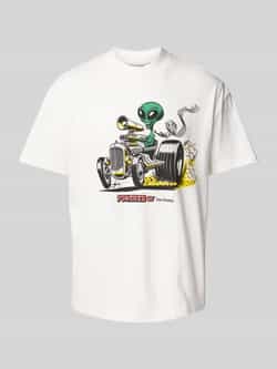 DEUS EX MACHINA T-shirt met geribde ronde hals model 'Celestial'