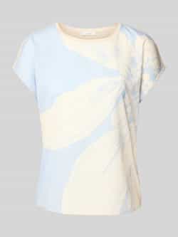 Opus T-shirt met geribde ronde hals model 'Samelie'