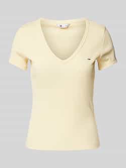 Tommy Jeans Slim fit T-shirt met diepe V-hals