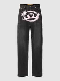 REVIEW Baggy jeans met gewatteerde logoprint