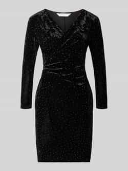 Apricot Knielange jurk met V-hals