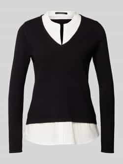 Comma Gebreide pullover met dubbele-laagjeslook