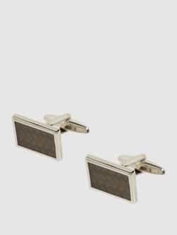 Lindenmann Manchetknopen met rand in parelmoerlook