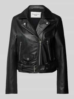 Marc O'Polo Biker leren jas regular Black Dames