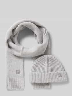 HUGO Beanie in een set met wollen sjaal model 'Sarmi'