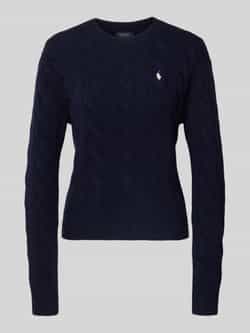 Polo Ralph Lauren Gebreide pullover van een mix van katoen en kasjmier met kabelpatroon