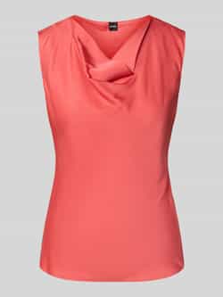 Boss Regular fit zijden blousetop met cascadehals