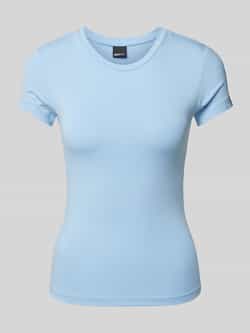 Gina Tricot T-shirt met geribde ronde hals