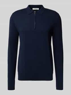 SELECTED HOMME Heren Polo's & T-shirts Slhberg Ls Half Zip Polo Donkerblauw