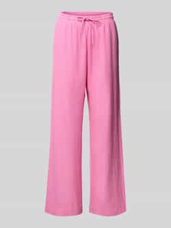 FREE QUENT Straight leg linnen broek met steekzakken model 'Lavea'