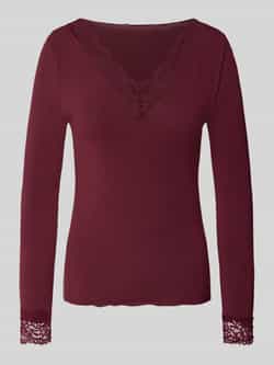 Vero Moda Slim fit shirt met lange mouwen van modalmix met wol model 'SKYE'