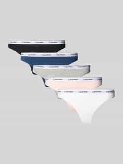Calvin Klein Underwear String met logostitching in een set van 5 stuks model 'Modern'