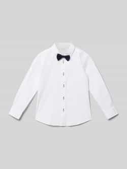 S.Oliver RED LABEL Regular fit overhemd van een katoenmix met popeline en afneembare strik